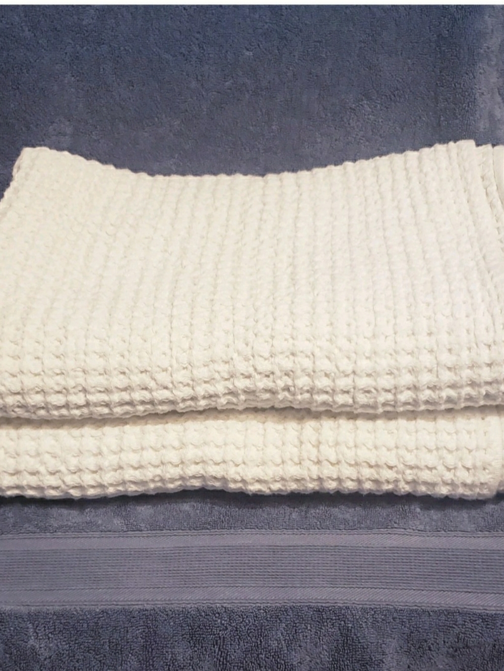 ONSEN Set Of 2 Bath Towels Waffle Supima Cotton Oat Color